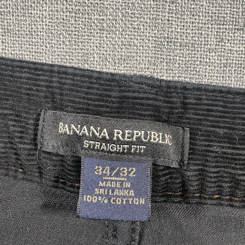 Banana Republic Corduroy Pants Mens 34/32 Black Straight Fit Cotton 5-Pocket